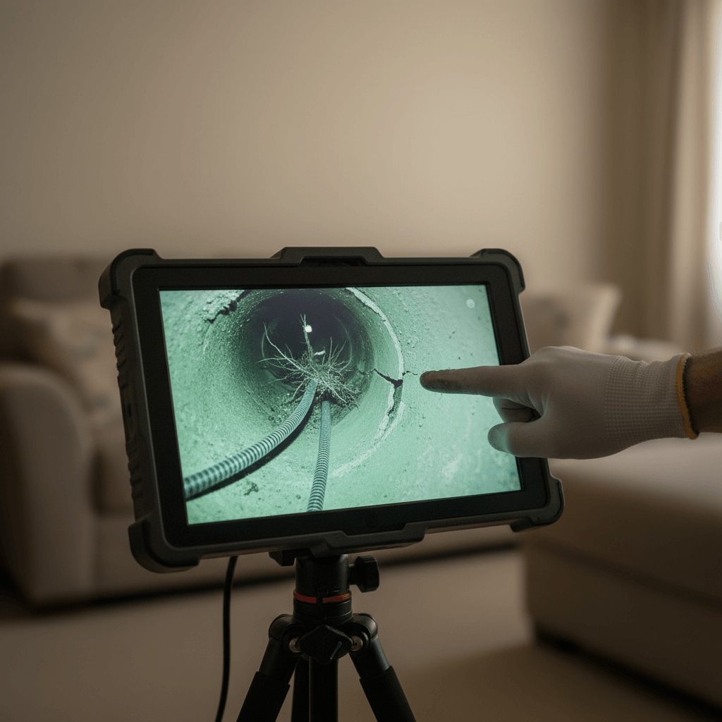 Monitorbild einer Kanalinspektion