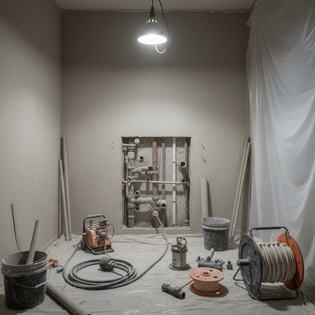 Baustelle für Rohrsanierung